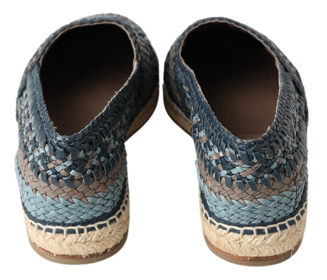 Blauw grijs lederen Buffalo Espadrille schoenen