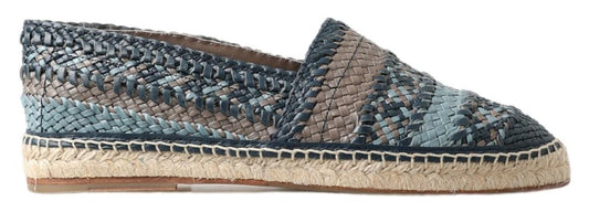 Blauw grijs lederen Buffalo Espadrille schoenen