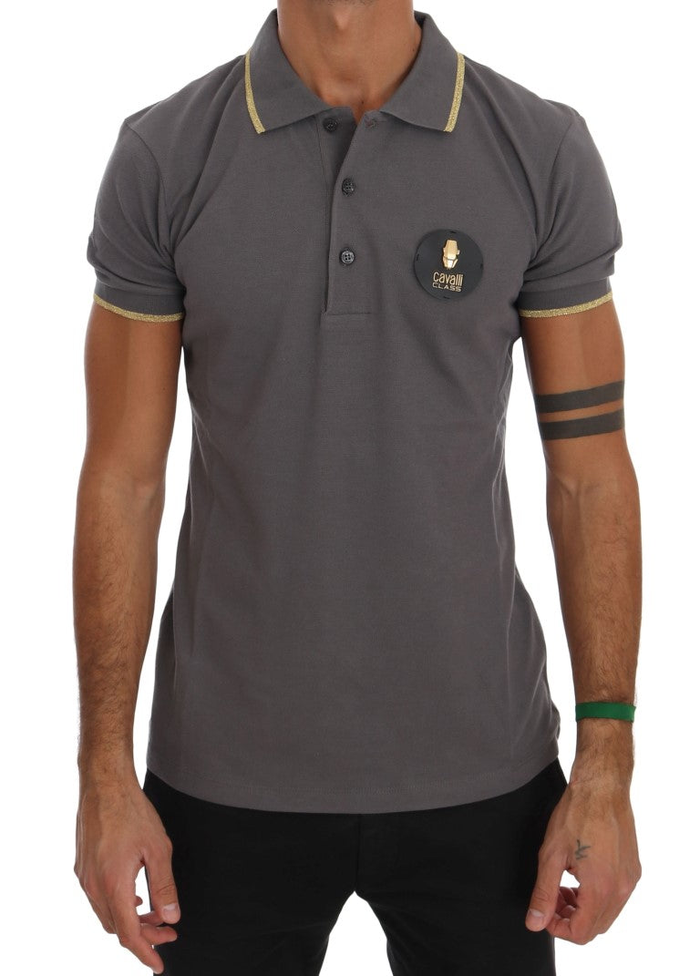 Elegante polo de algodón gris