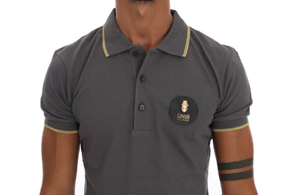 Elegante polo de algodón gris