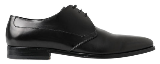 Zapatos Derby de cuero negros clásicos