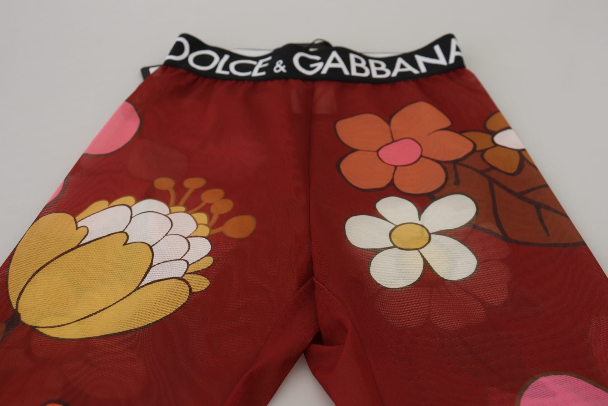 Leggings florales de cintura alta rojos