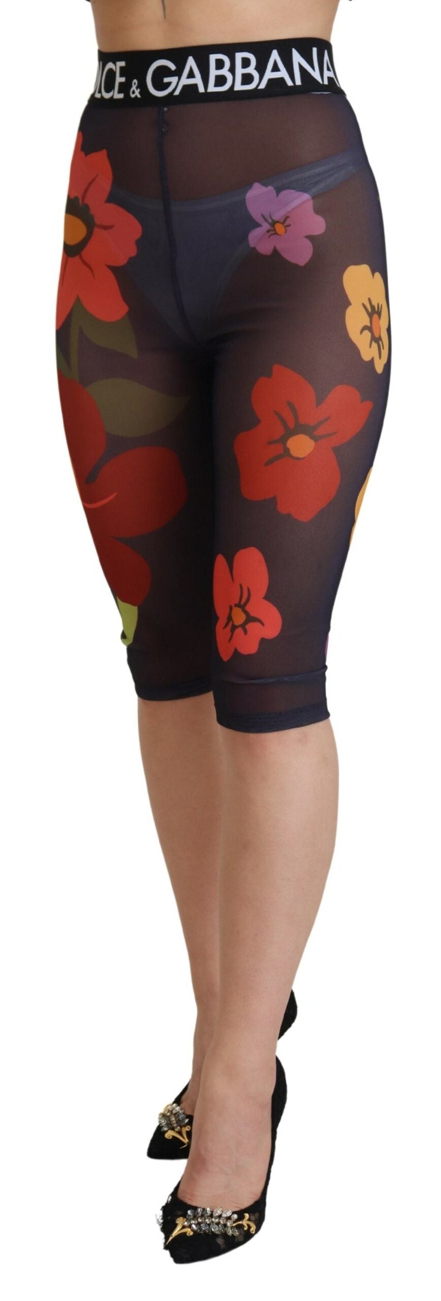 Elegante legging met hoge taille en bloemenprint