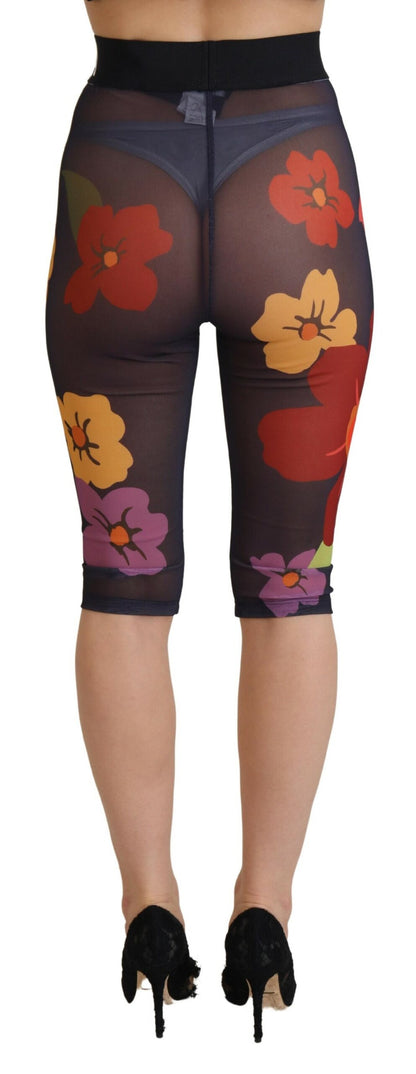 Elegante legging met hoge taille en bloemenprint