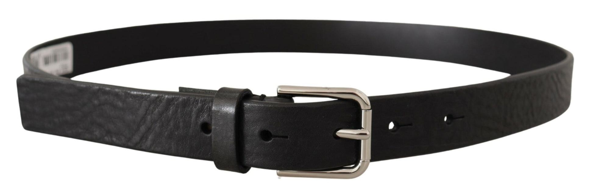 Elegante zwarte leren riem met metalen gesp