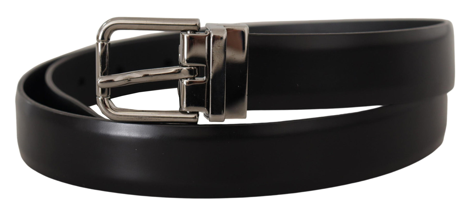 Elegante zwarte leren riem met metalen gesp