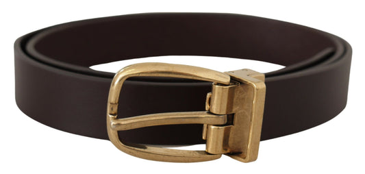 Elegant Dark Brown Leather Belt