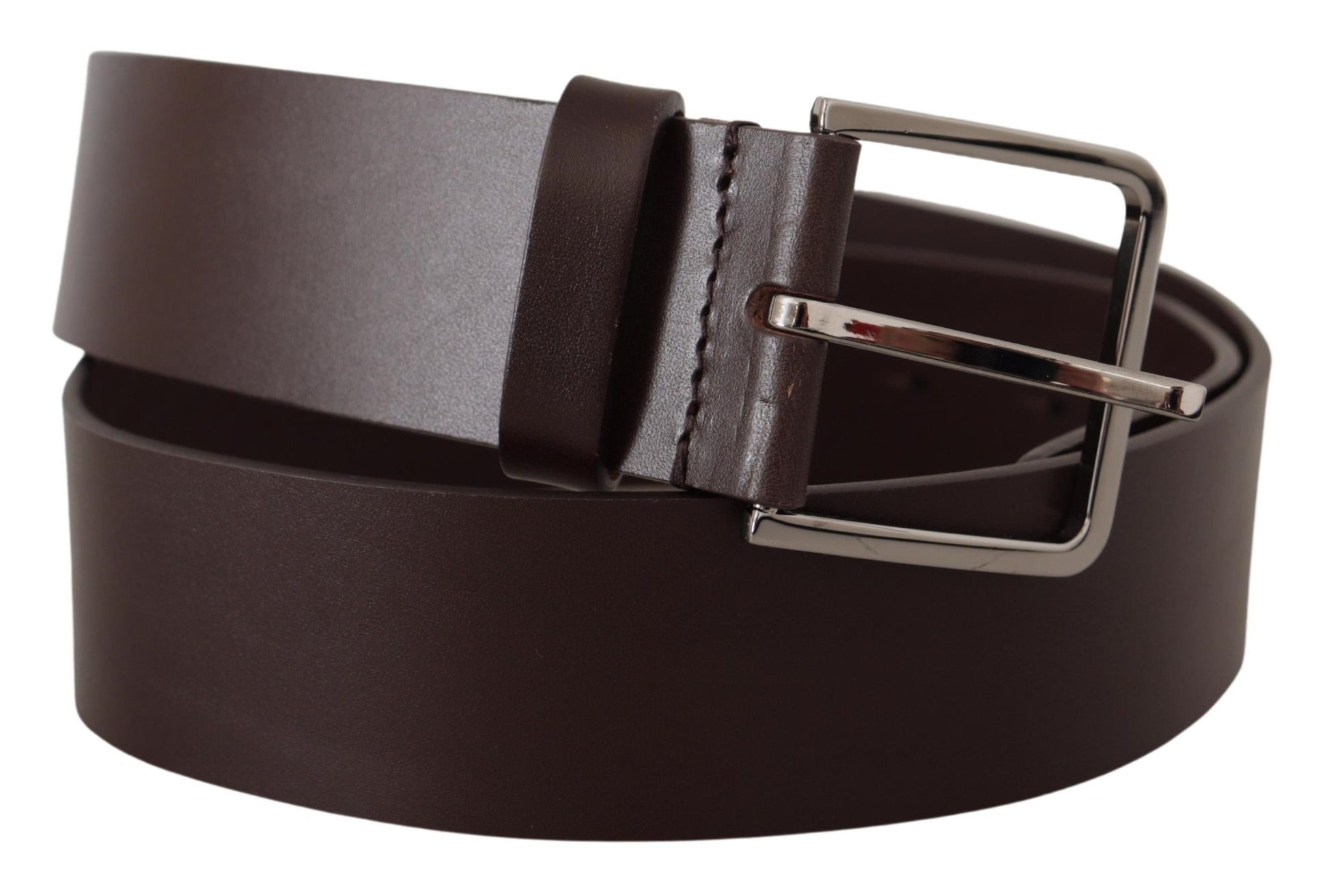 Elegante donkerbruine leren riem