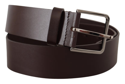 Elegante donkerbruine leren riem