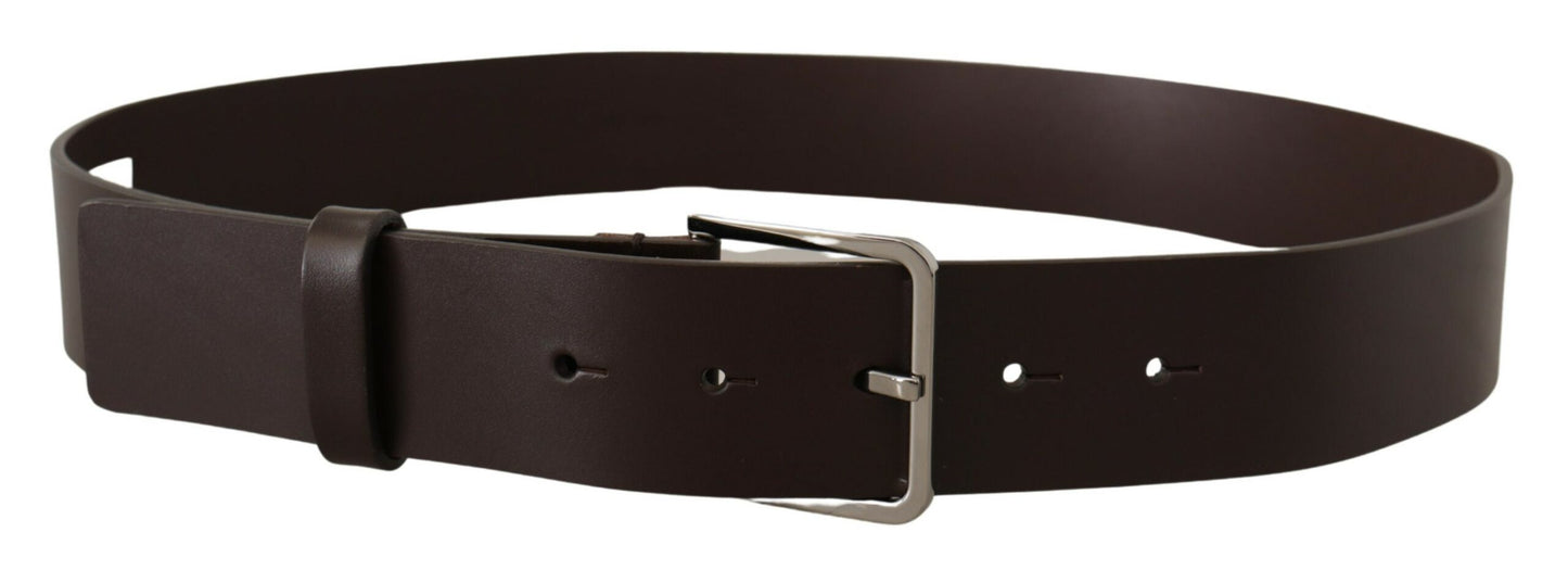 Elegante donkerbruine leren riem