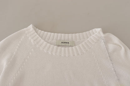 Jersey elegante de algodón blanco