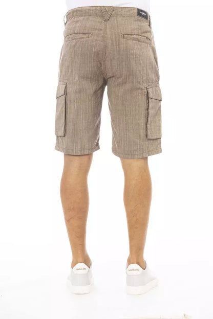 Brown Cotton Men Cargo Short