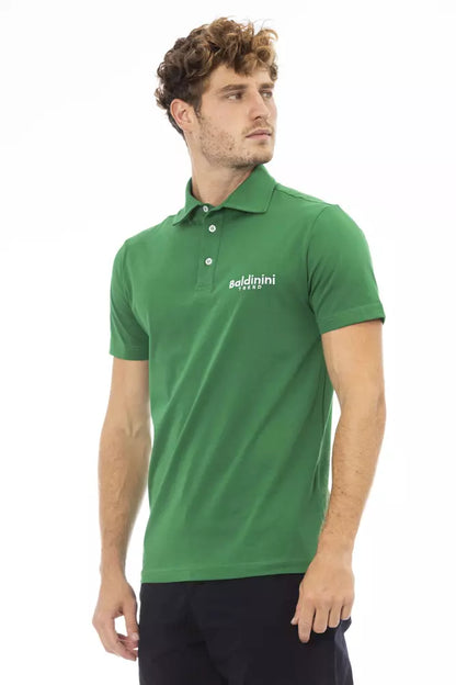 Polo elegante de algodón verde con logo bordado