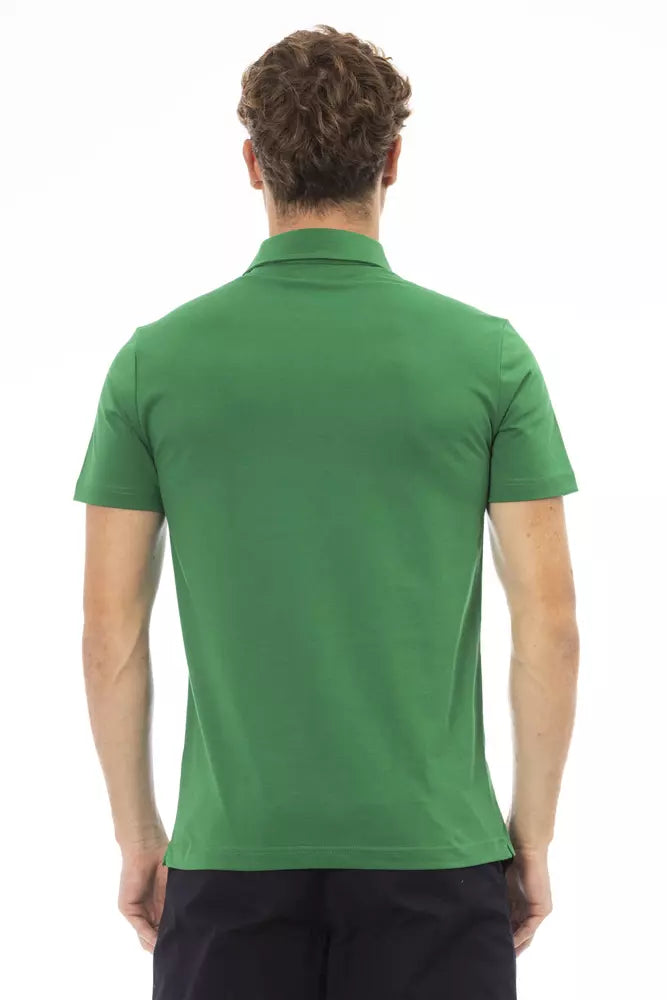 Polo elegante de algodón verde con logo bordado