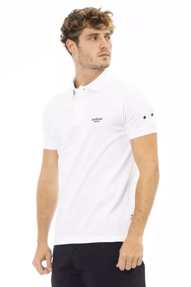 Elegante polo de algodón bordado negro