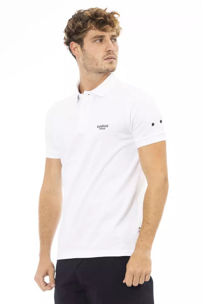 Elegante zwarte geborduurde katoenen polo