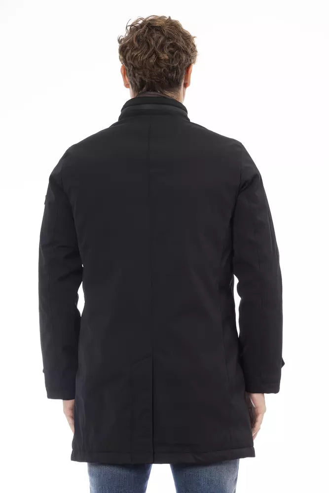 Black Polyester Men Jacket