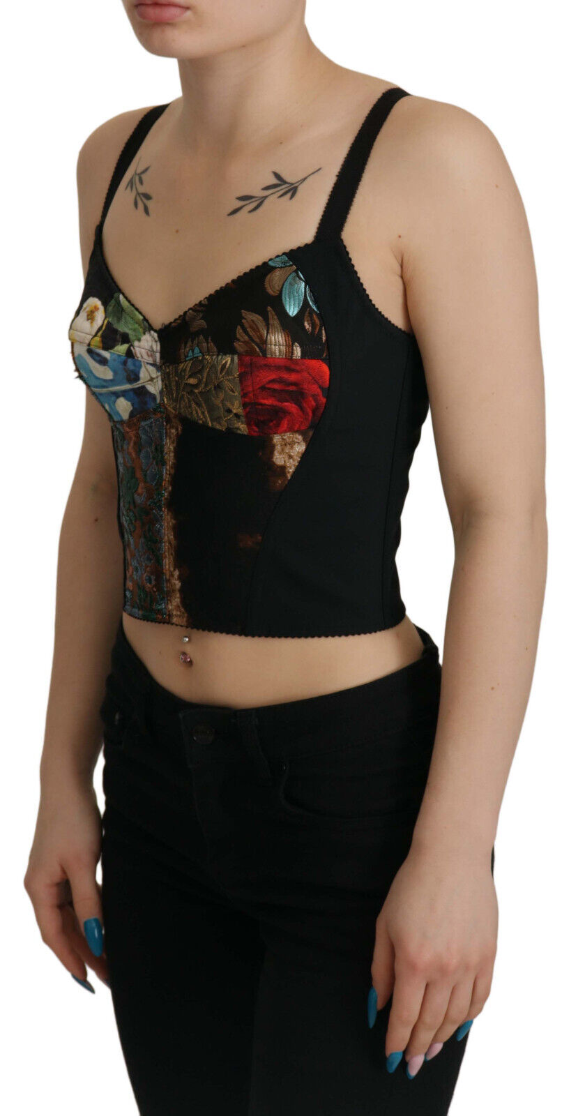 Elegant Floral Corset Top Blouse