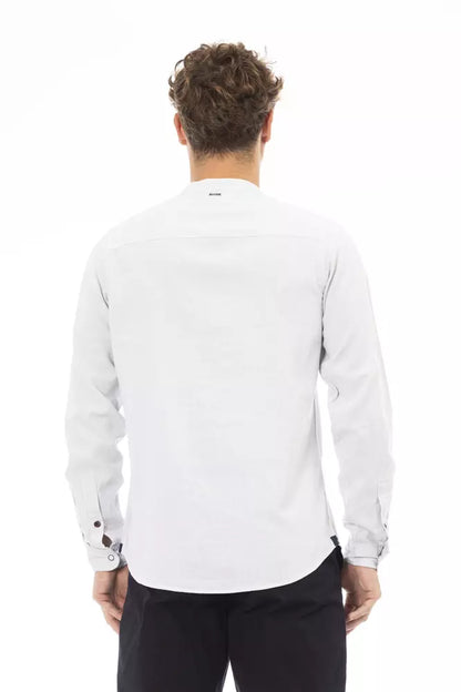 camisa de hombre elegante con cuello mandarín