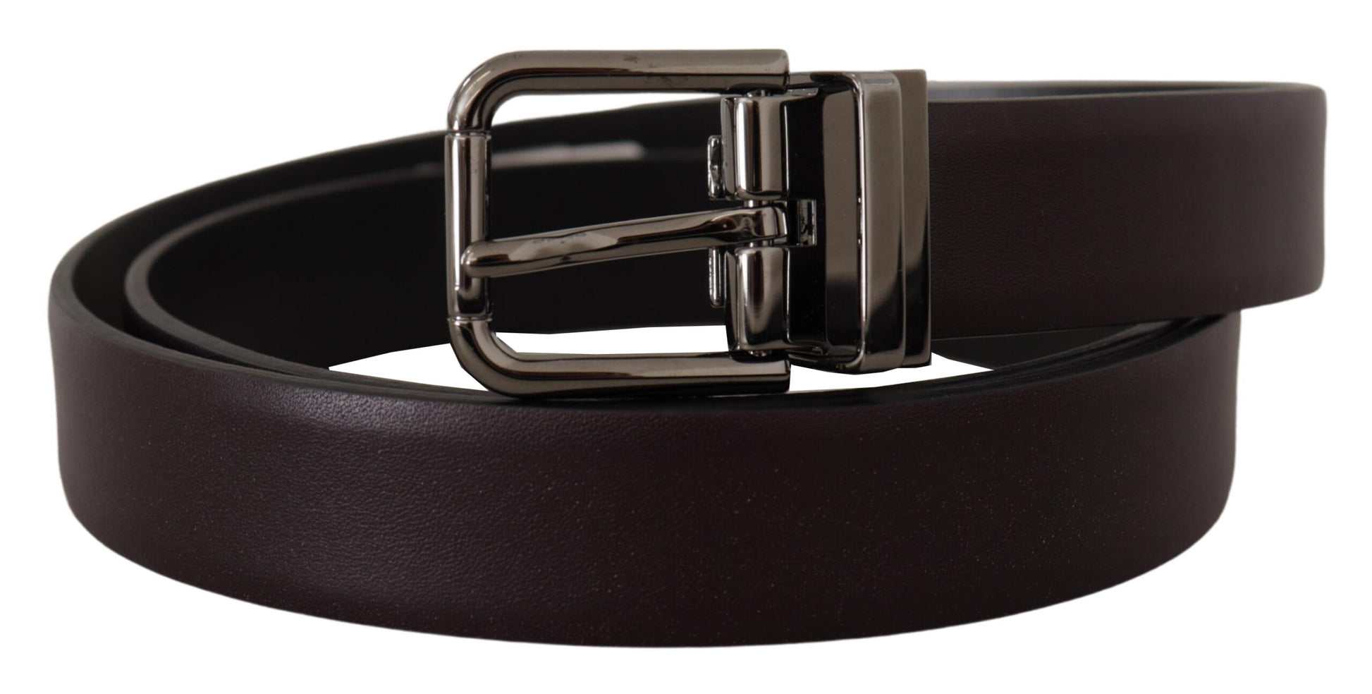 Elegante donkerbruine leren riem