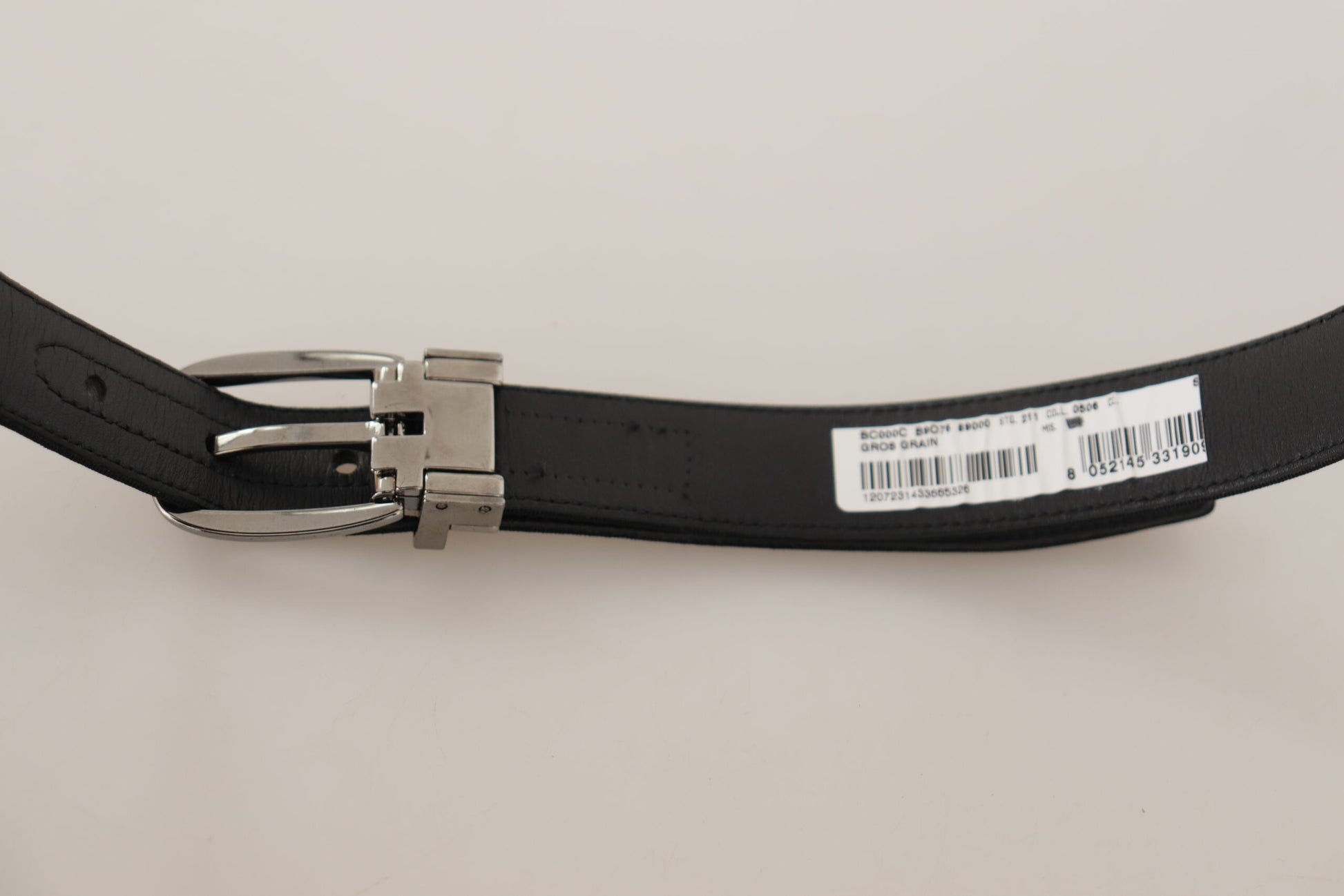 Elegant Black Leather Designer Belt