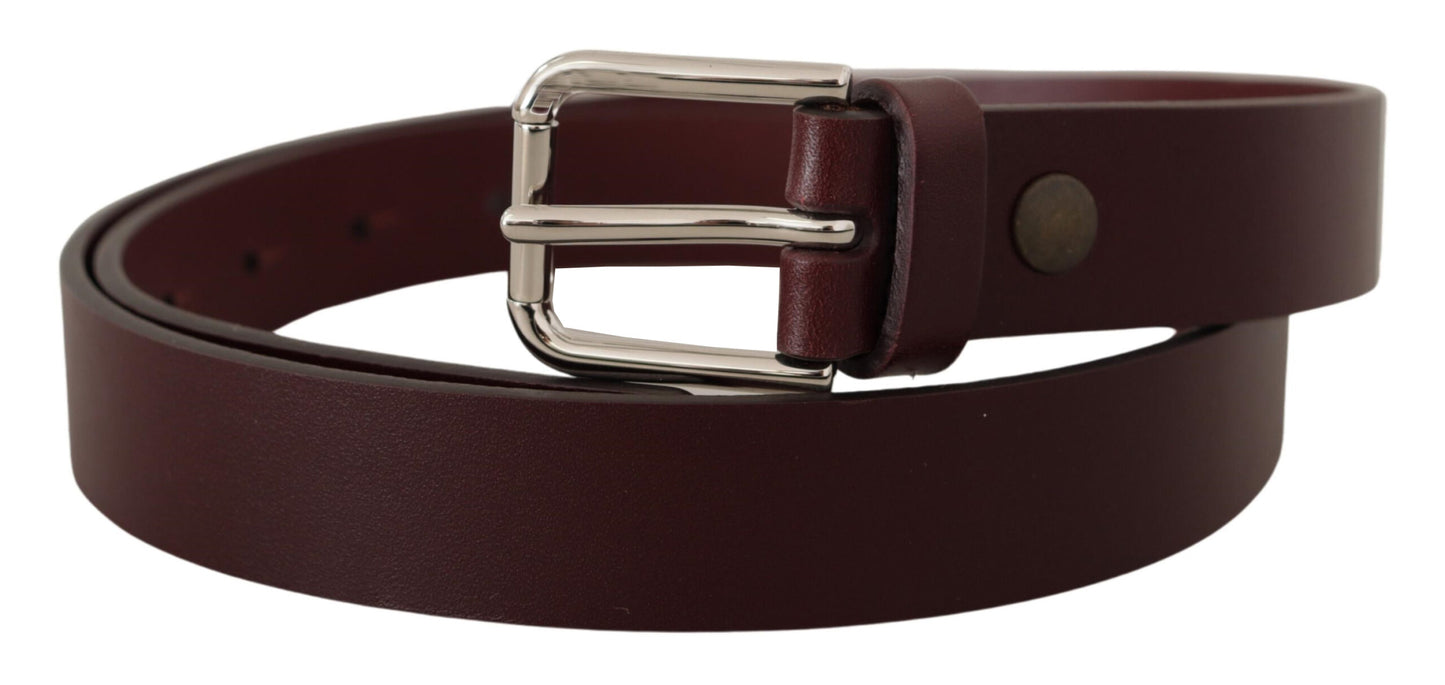 Kastanjebruine luxe leren riem met metalen gesp