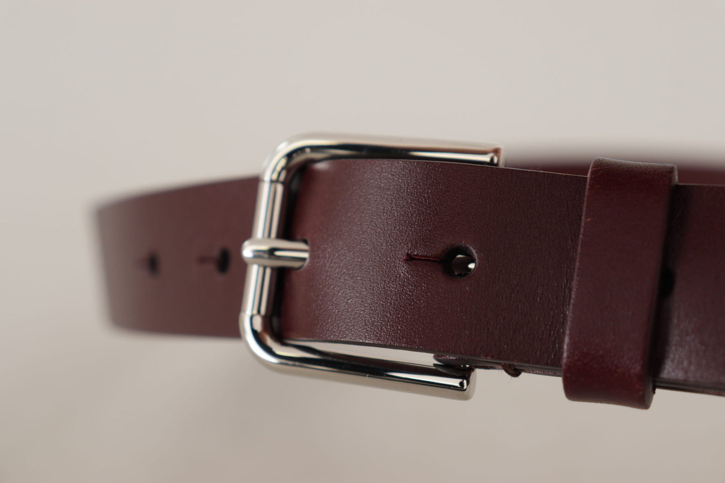 Kastanjebruine luxe leren riem met metalen gesp