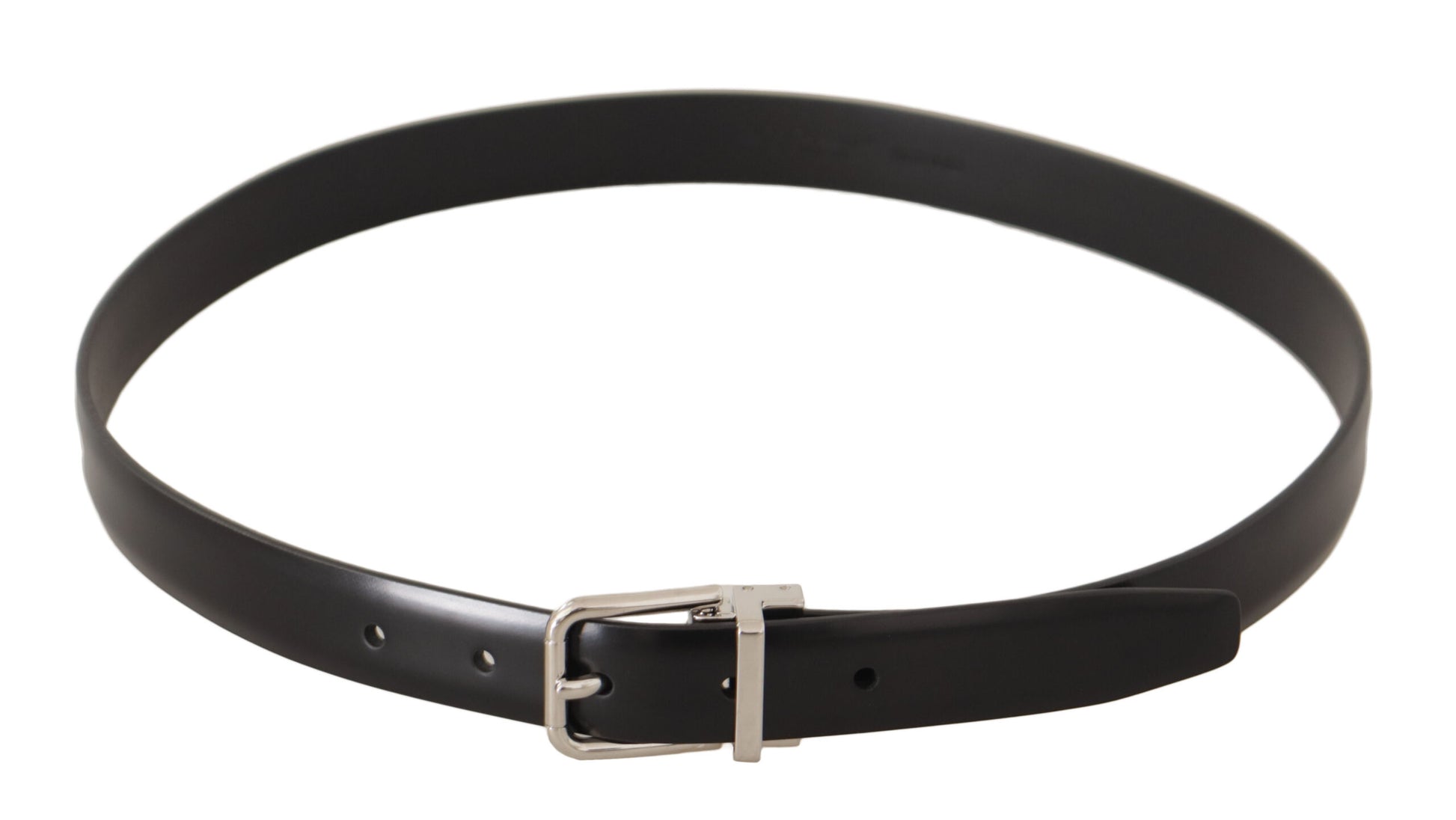 Elegante zwarte leren riem met metalen gesp