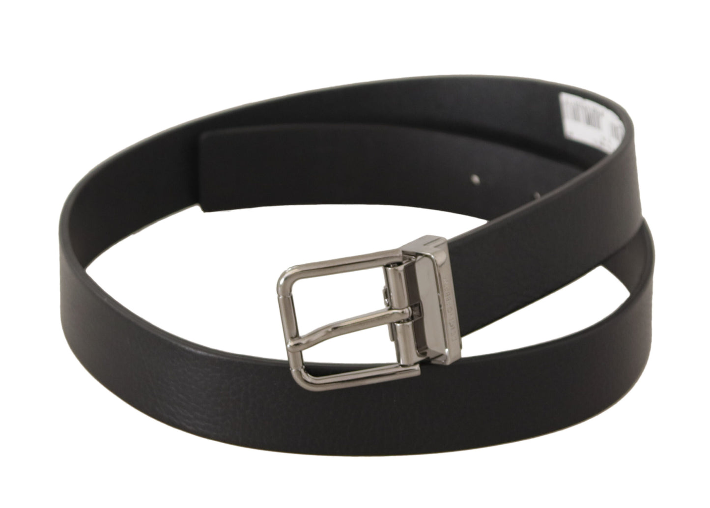 Elegante zwarte leren riem met metalen gesp