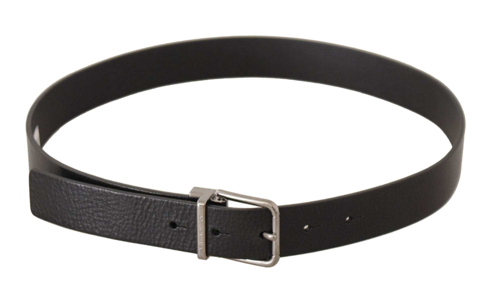 Elegante zwarte leren riem met metalen gesp