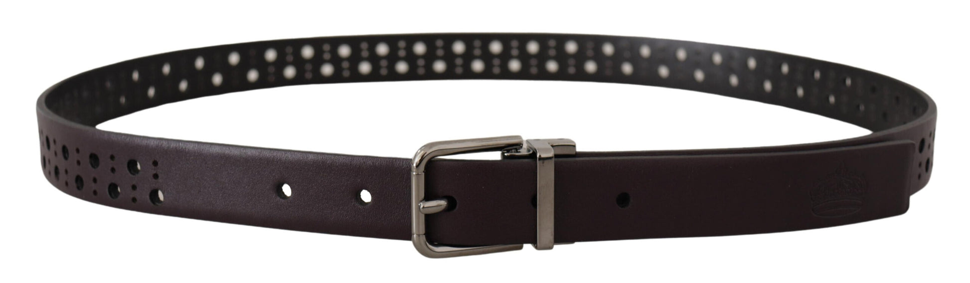 Elegante donkerpaarse leren riem