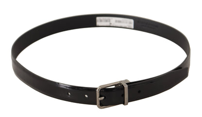 Elegante zwarte leren riem met metalen gesp