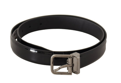 Elegante zwarte leren riem met metalen gesp