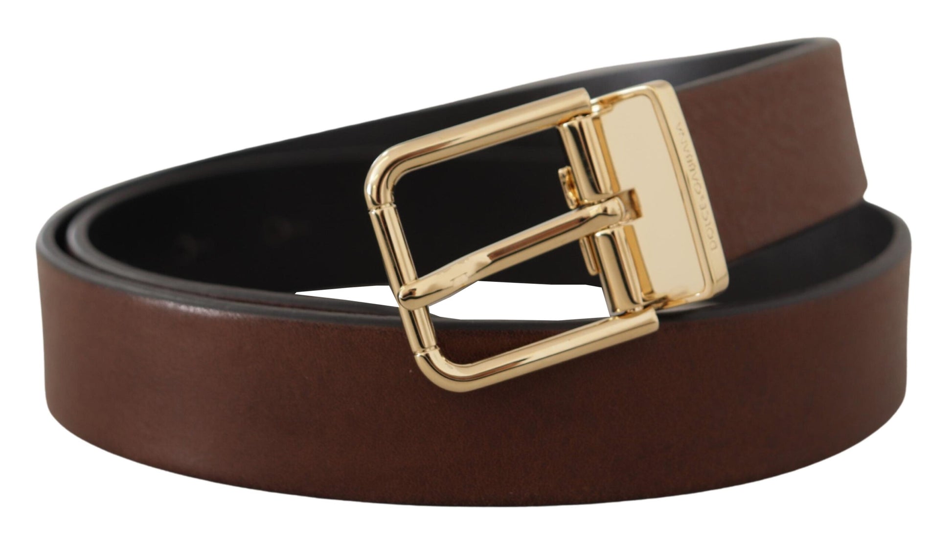 Elegante bruinleren riem met metalen gesp