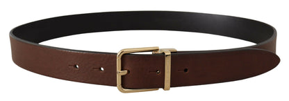 Elegante bruinleren riem met metalen gesp