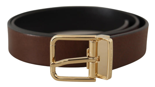 Elegante bruinleren riem met metalen gesp