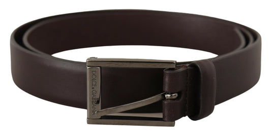 Elegante donkerbruine leren riem