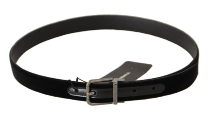 Elegante zwarte katoen-leer D&amp;G riem