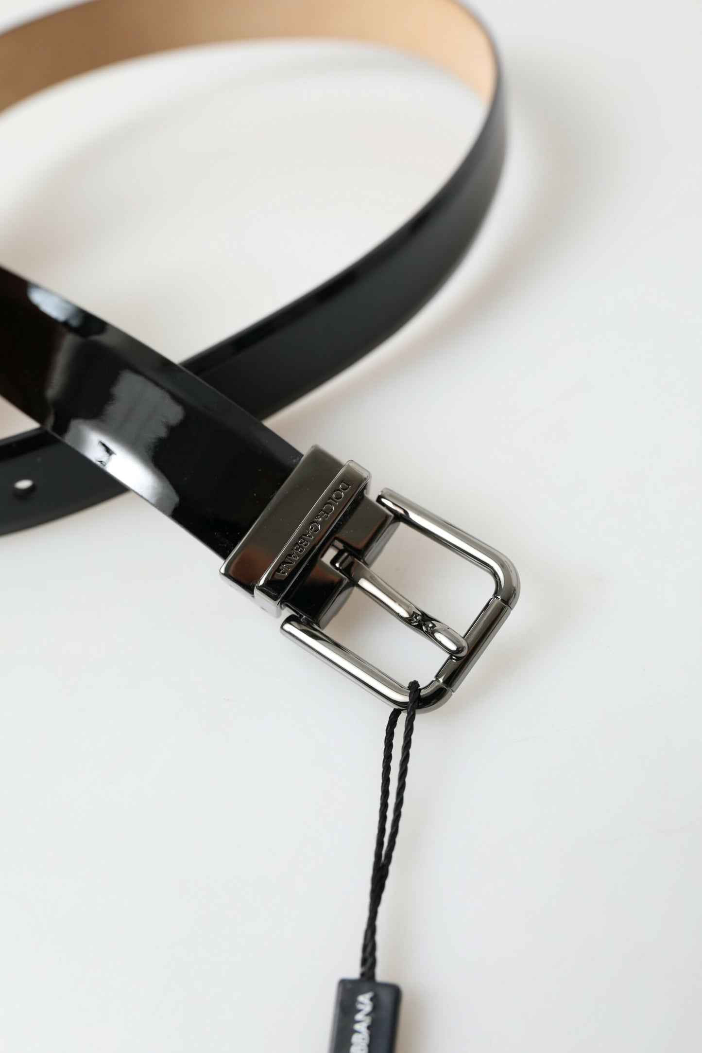 Elegante zwarte leren riem met metalen gesp