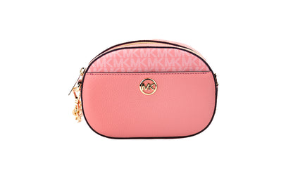 Bolso bandolera ovalado de cuero Jet Set Glam Tea Rose