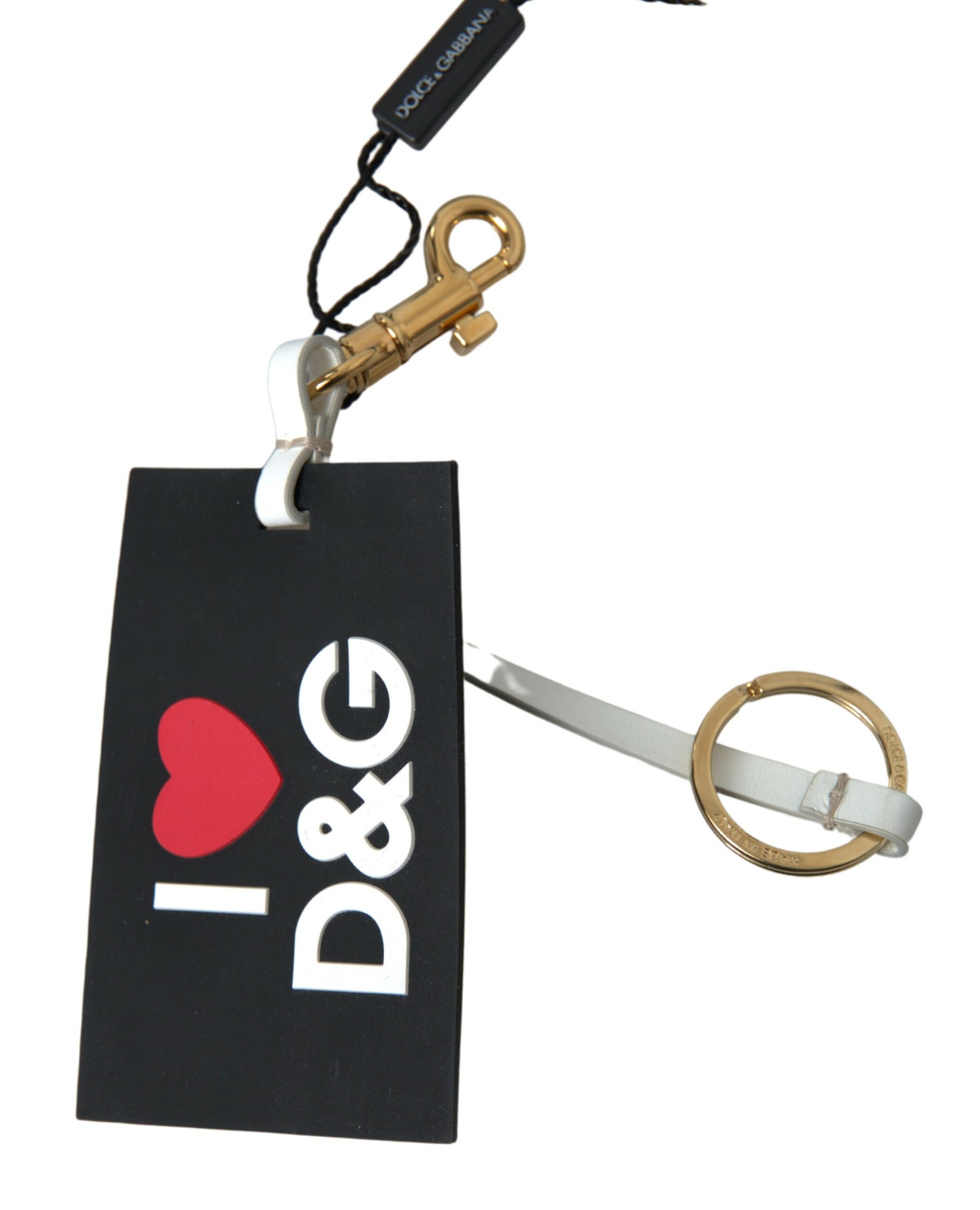 Chique zwarte en gouden designer sleutelhanger