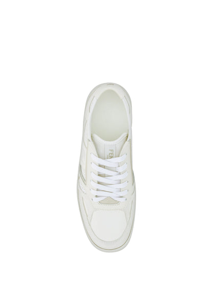 Elegante lage kalfsleren sneakers in wit