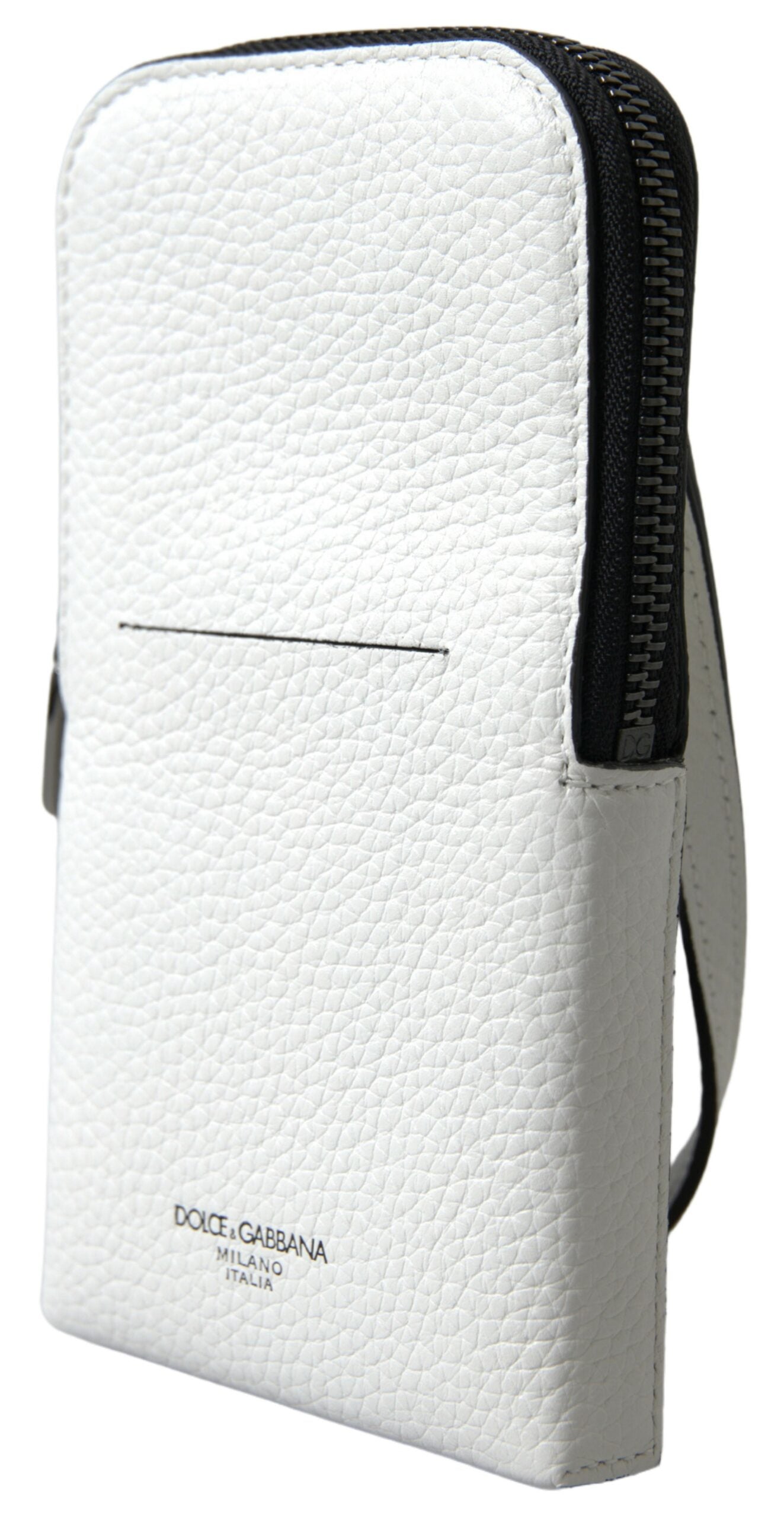 Elegant White Leather Phone Crossbody Bag