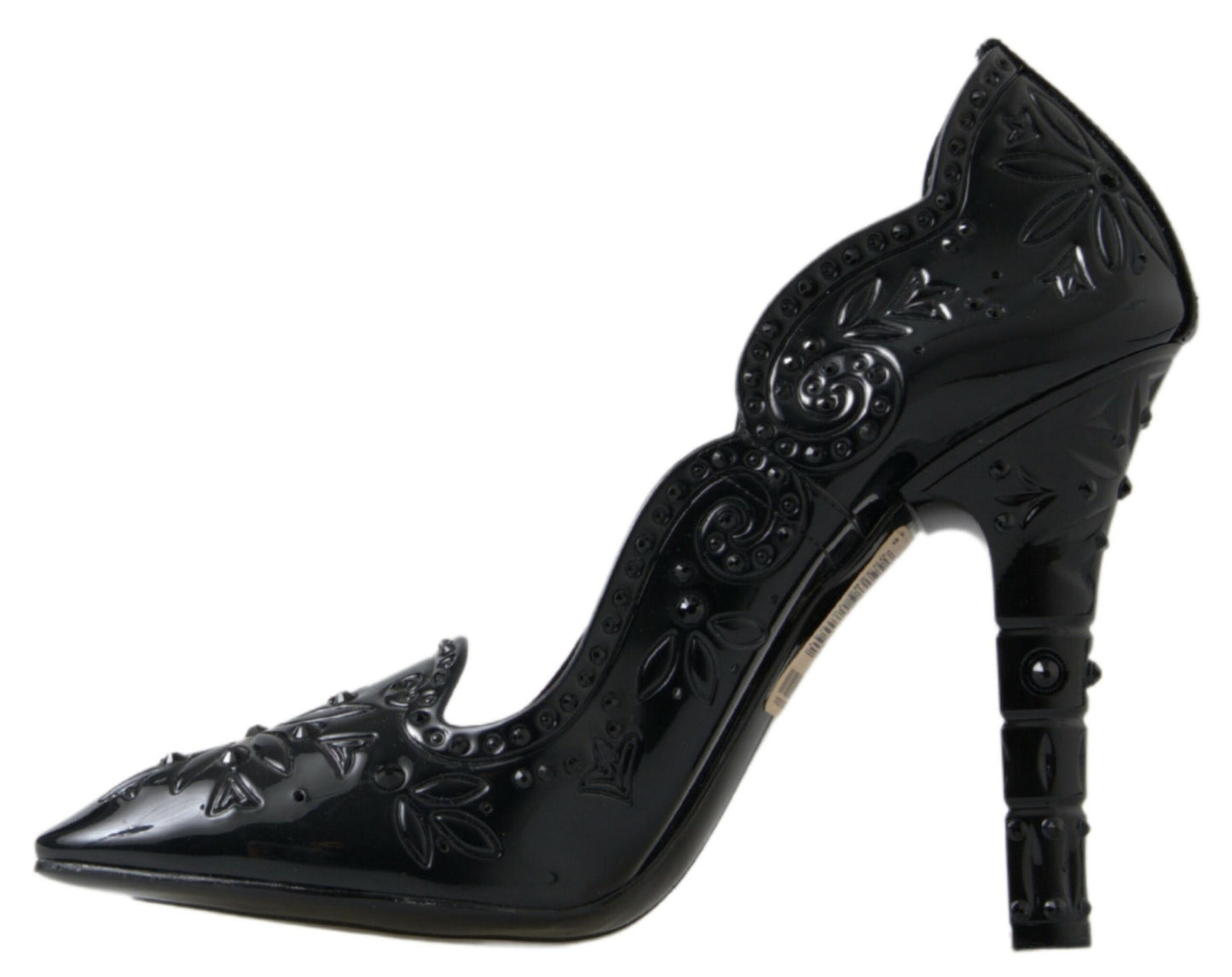 Elegante zwarte kristallen Assepoester pumps