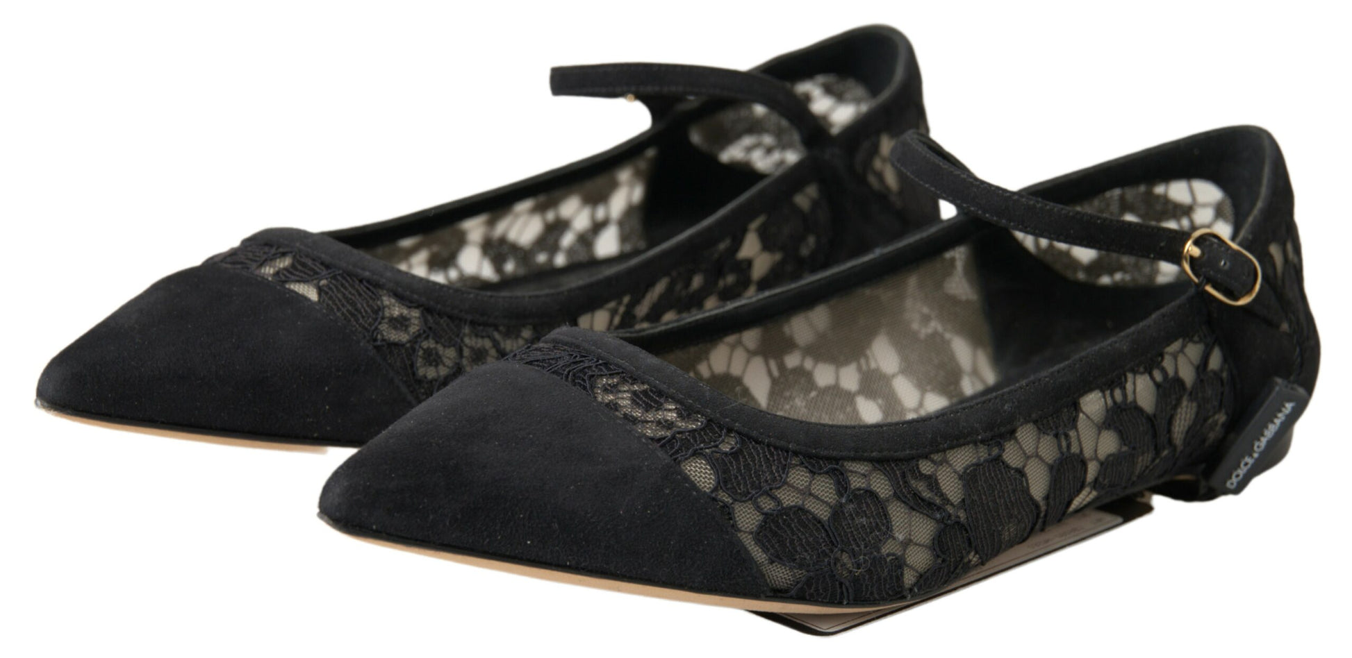 Elegante zwarte kanten flats