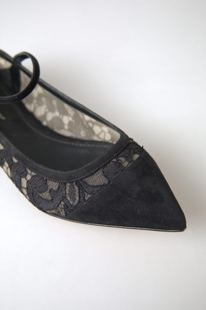 Elegante zwarte kanten flats