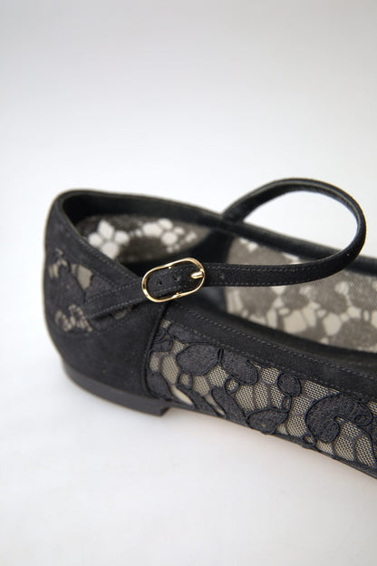 Elegante zwarte kanten flats