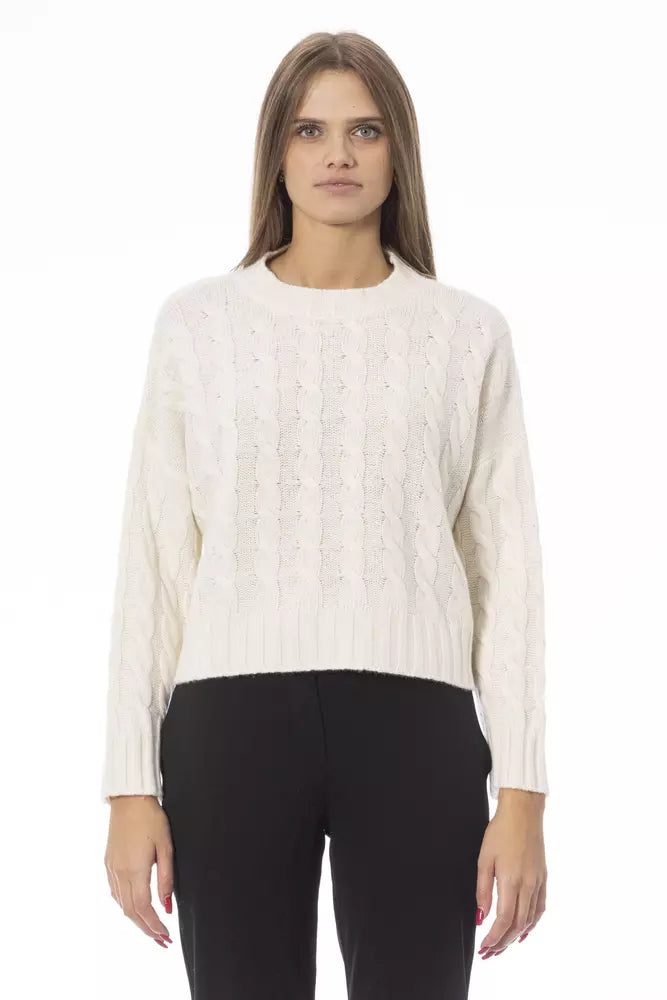 Beige Wool Women Sweater