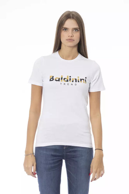 White Cotton Women T-Shirt