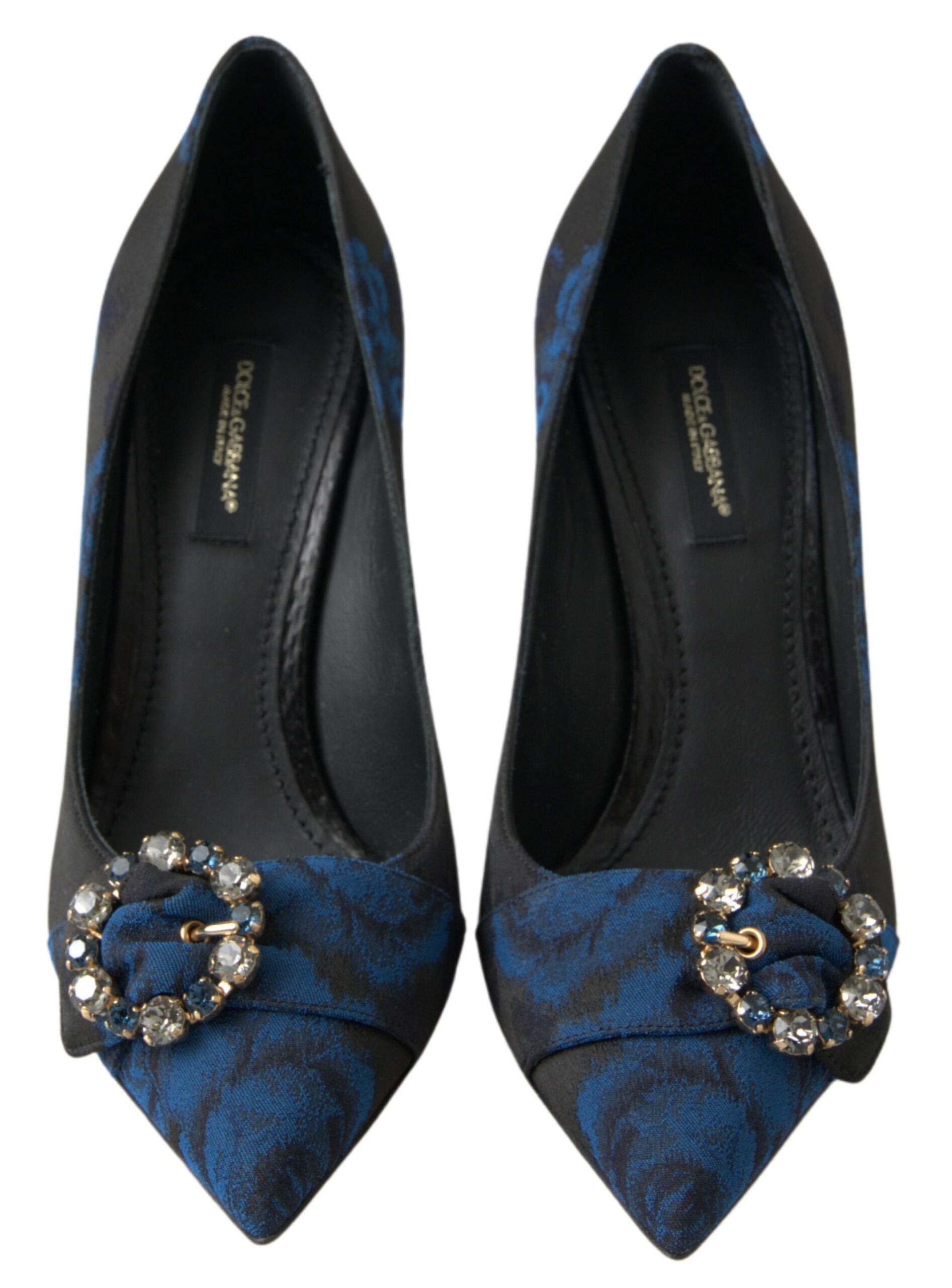 Elegante, met blauwe kristallen verfraaide pumps